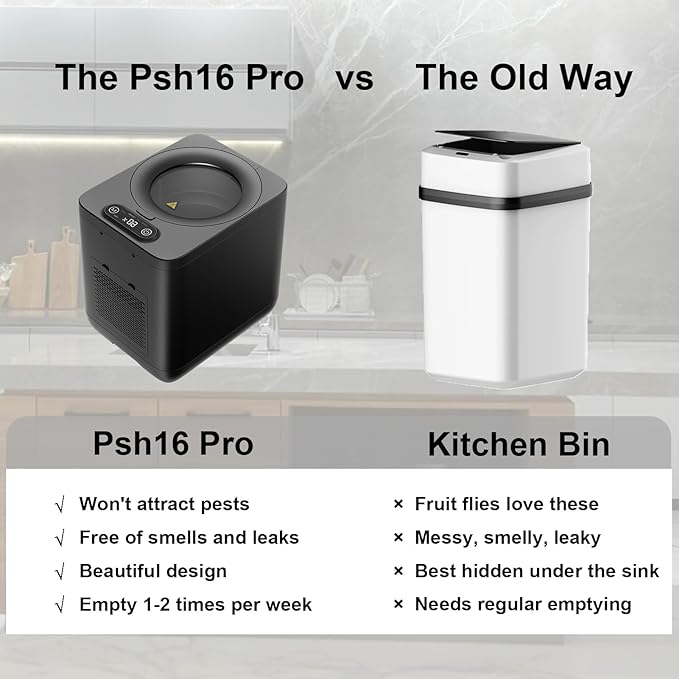 CREATIVECHEF Composter | 3.8L Electric Compost Bin for Kitchen | Upgraded New Generation Blades Auto Food Cycle Compost Machine | Turn Food Waste and Scraps into Dry Compost Fertilizer for Plants