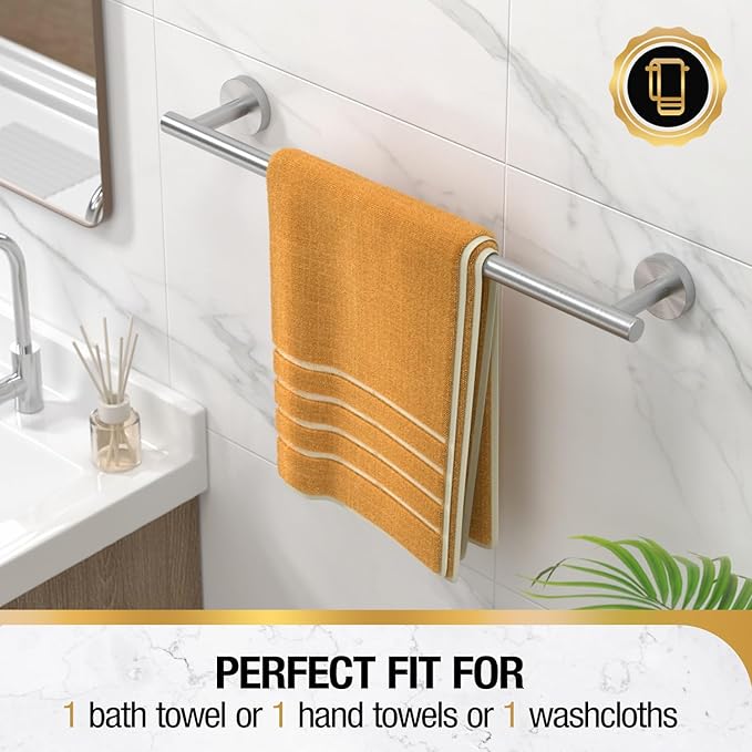 HITSLAM Brushed Nickel 19.8 Inch Towel Bar for Bathroom, SUS304 Stainless Steel Bathroom Towel Rack Wall Mounted, Modern Home Decor Bath Towel Holder with Hardware Accessories