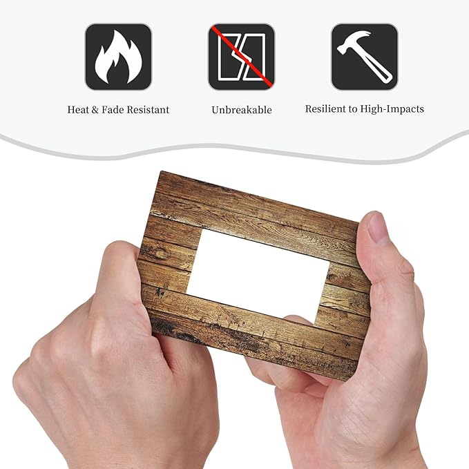 Rustic Brown Wood Natural Wooden Decorative Outlet Covers 1 Gang Single Rocker Wall Plates GFCI Faceplate Light Switch Cover Plate for Bedroom Home Decor