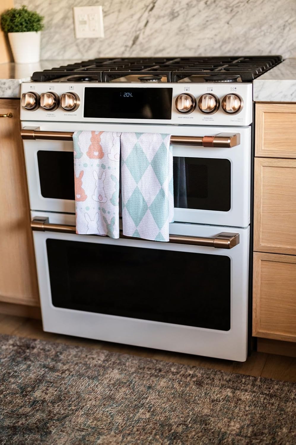 || 2 Pack Double Sided || Not Your Ordinary Dish Towels || Waffle Weave Microfiber || Tea Towels || Highly Absorbent || Hanging Loop || Dish Cloths || Designer Prints || Easter Bunny