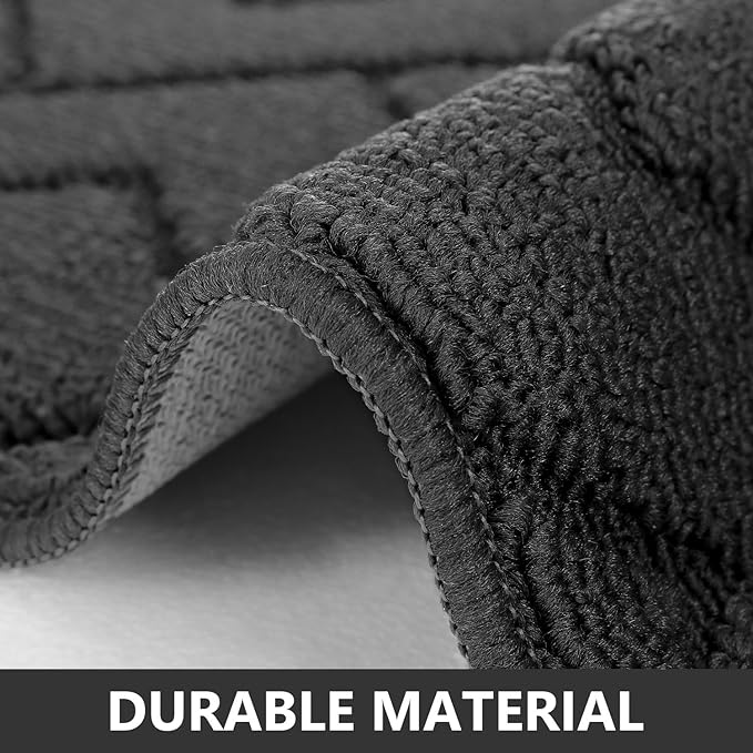 hicorfe Kitchen Rugs and Mats Sets,2 Pieces Super Absorbent Polypropylene Non-Slip Rug,Soft Comfort Floor Mat,Machine Wash for Kitchen,Hallway,Office,Sink,Laundry(20" x 31.5"+20" x 59",Charcoal)