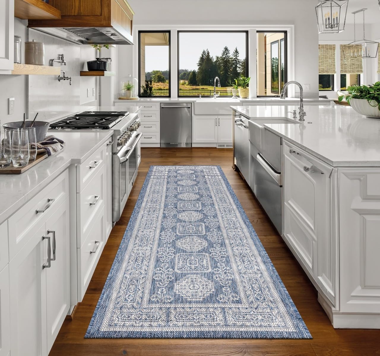 Keen Home Design Terrace Outdoor Runner Rug - 2x6 Washable Indoor/Outdoor Rug for Patio, Kitchen, Balcony, Beach, Garden, Deck and Porch, Size: 2'2"x5'7"