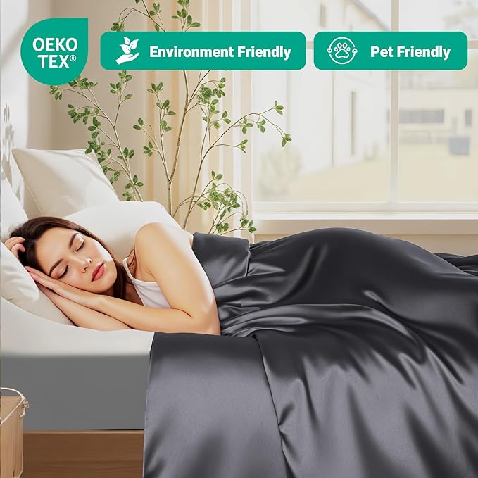 NEXHOME PRO Duvet Cover Twin, Duvet Cover Set, Ultra Soft, Viscose from Bamboo Cooling, 1 Duvet Cover and 1 Pillowcases, 68"x90", Dark Grey, Comforter Not Included