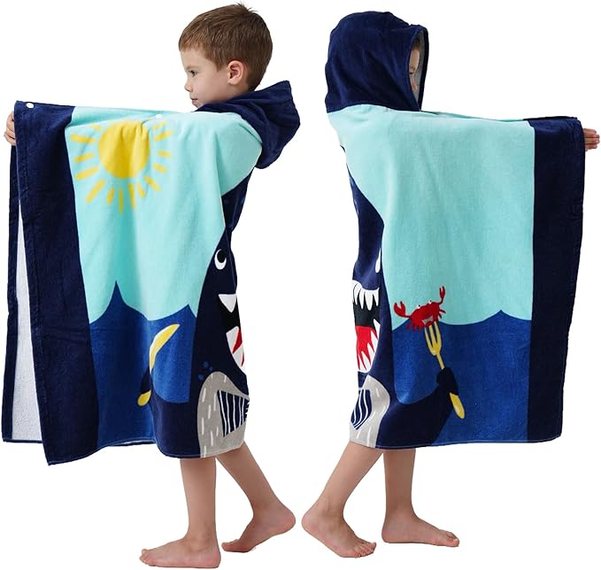 Kids Bath Towels, Kids Towel Girls Boys Hooded Beach,Bathroom,Pool Swim Towels 30 × 50 INCH Large Size Ultra Absorbent Cute Cartoon Animal Full Vitality 100% Cotton Wearable Wrap for Child