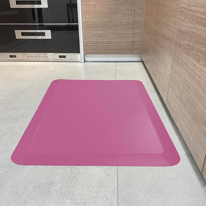 1" Extra Thick Anti Fatigue Floor Mat 70" L x 17" W,Kitchen Mat, Standing Desk Mat,140D Advanced PU Foam Ergonomic Comfort at Home, Office, Garage, Sink (Rose Pink)