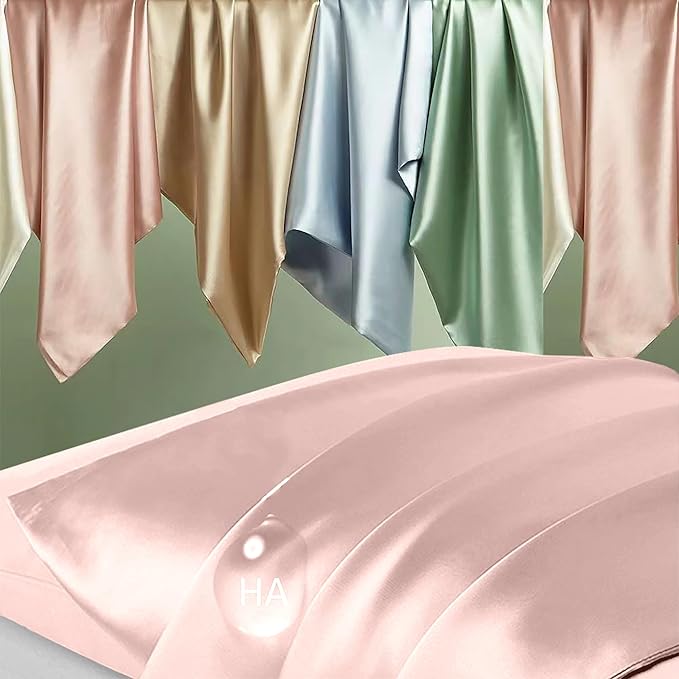 Mulberry Silk Pillow Cases King Size, Silk Pillowcase for Hair and Skin, Anti Acne Cooling Sleep Both Sides Natural Silk Satin Pillow Case Covers with Hidden Zipper, Gifts for Women Men, Coral