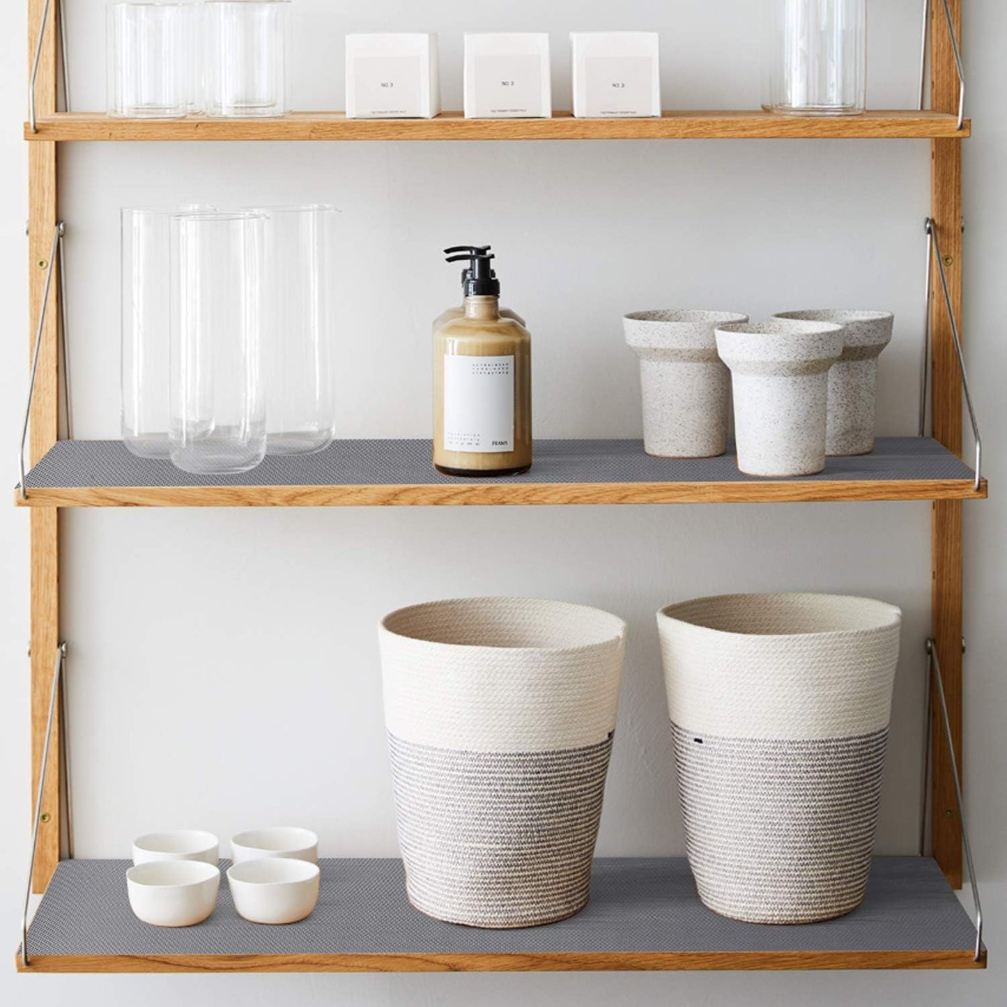 Kitchen Shelf Liner Drawer Liners, Non-Adhesive Refrigerator Liners Waterproof Fridge Mats with Strong Durable Kitchen Cabinets Mat for Drawers, Shelves, Pantry