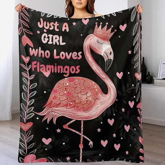 Throw Blanket for Teens Boys Girls and Adults Soft Warm Cozy Funny Midweight Food Flannel Blankets for Couch Sofa Bed Camping Travel Home Decor 50" X 60" (Flamingo, 50x60 inch)
