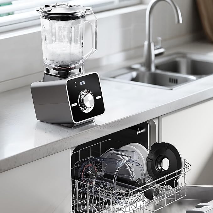 Home Blender, 1400W High-Speed Blender for Ice Crushing Power, Stainless Steel Blades, Kitchen Timer, 10 Speeds, 6 Programs for Smoothies, Frozen Drinks, Self-Cleaning, 64oz Bulk Production