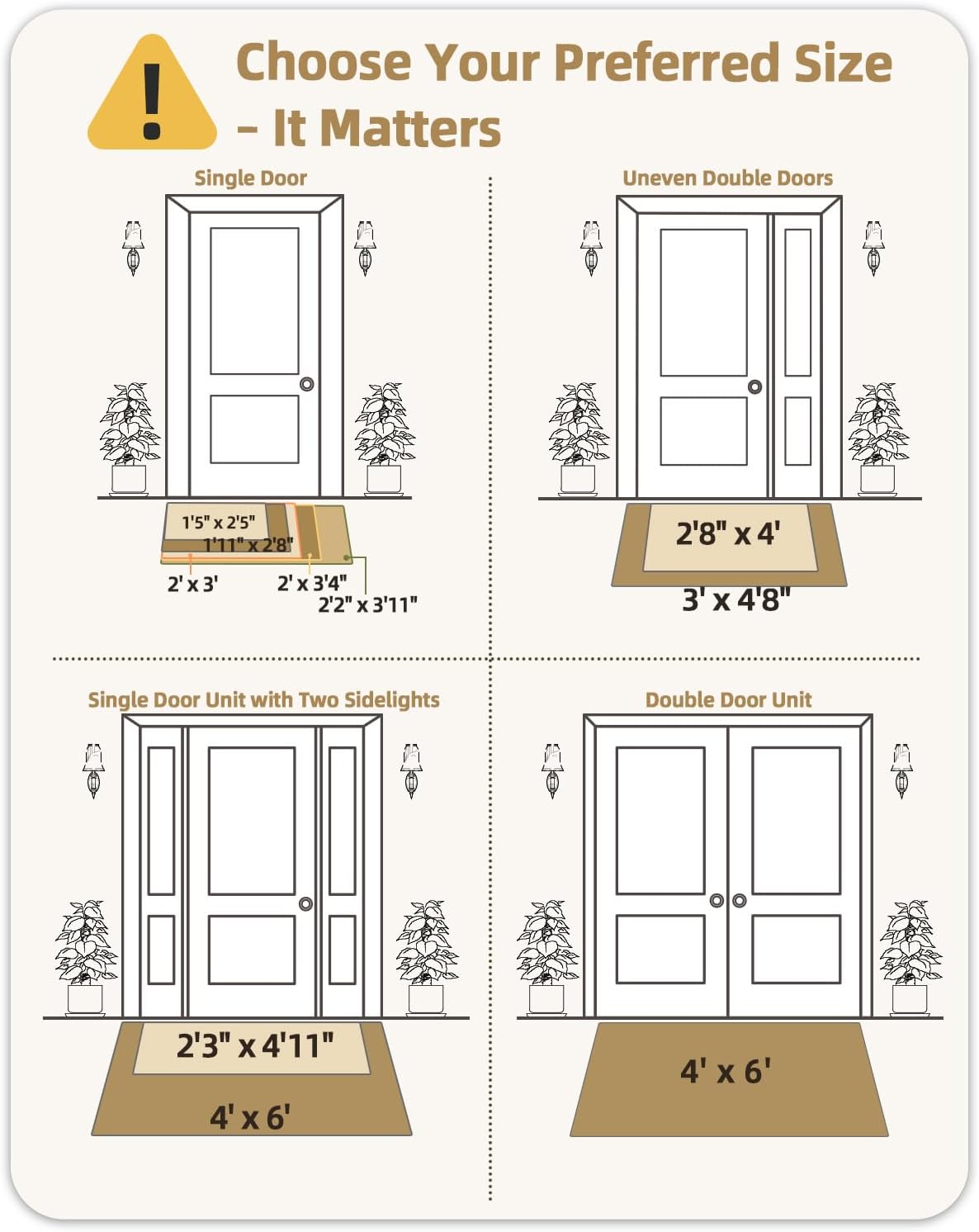 Color&Geometry Front Door Mat Indoor 21"x31", Rugs for Entryway, Non Slip Washable Absorbent Low-Profile Inside, Entry Rug Door Mat Indoor Entrance, Grey (Fold)