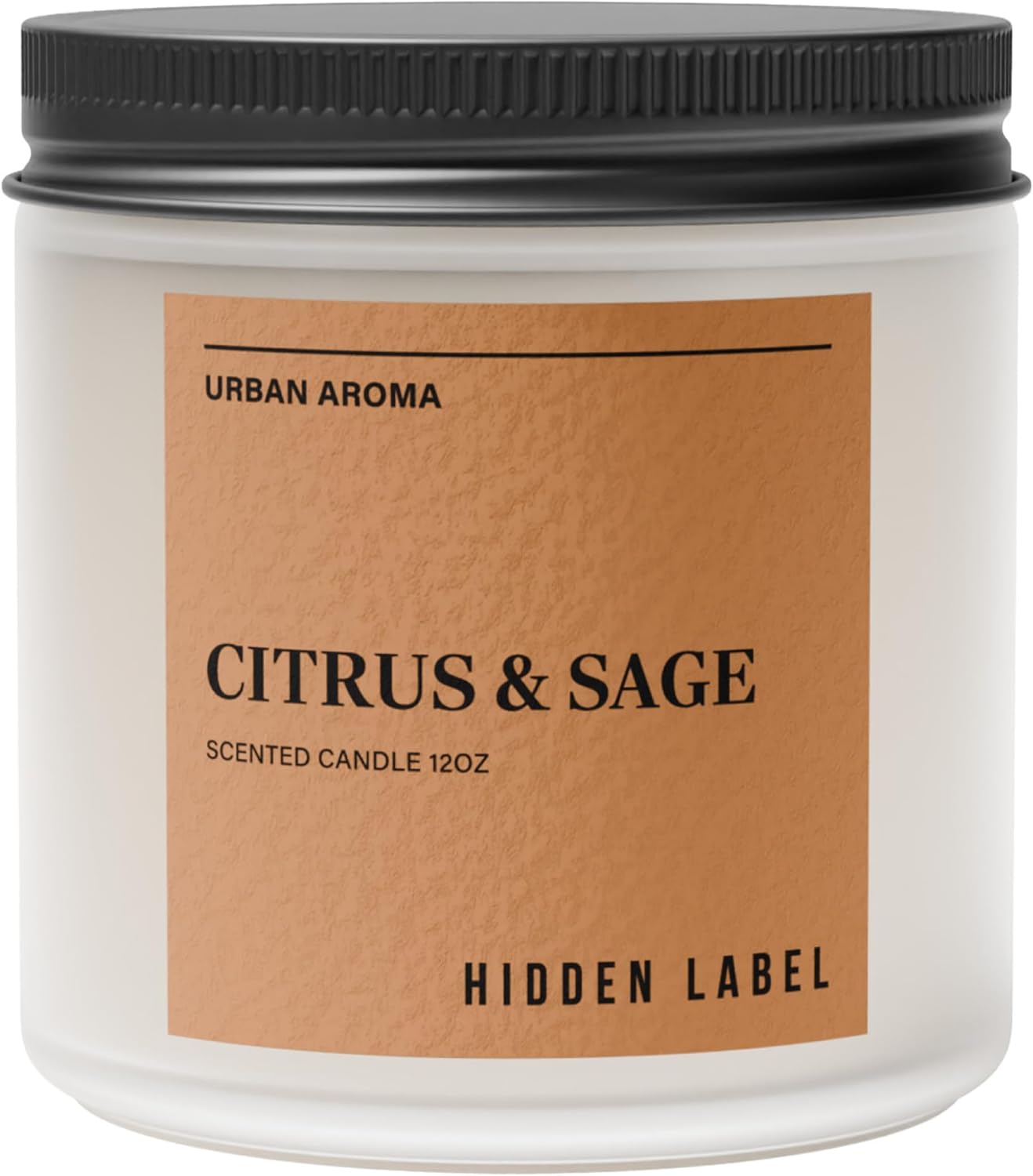 Hidden Label Citrus Sage Scented Candle, 12oz 2 Wick Natural Soy Non Toxic Candles, Clean Burning Long Lasting Aromatherapy for Home | Gifts | Décor,Premium Scents for Relaxation & Stress Relief