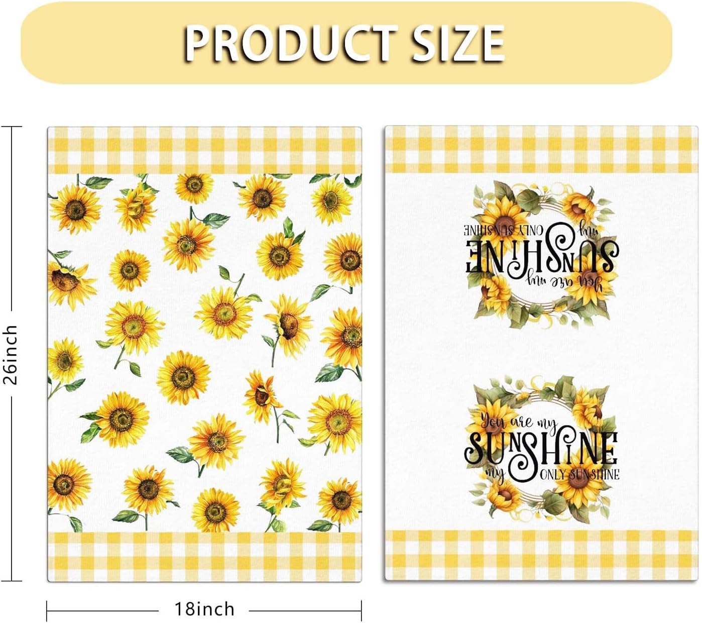 Sunflower Kitchen Towels Sunflower Kitchen Decor Floral Kitchen Towels Dish Towels Fall Kitchen Hand Towels Decorative Set 2 Pcs of 18×26 Inch