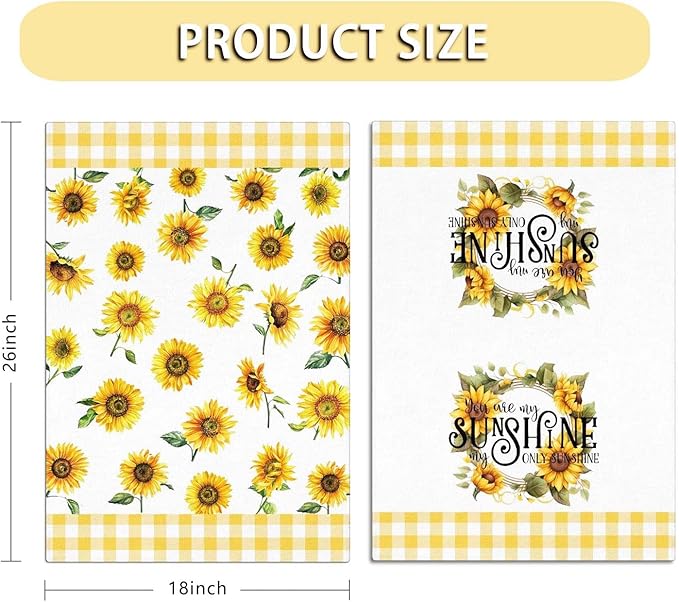 Sunflower Kitchen Towels Sunflower Kitchen Decor Floral Kitchen Towels Dish Towels Fall Kitchen Hand Towels Decorative Set 2 Pcs of 18×26 Inch