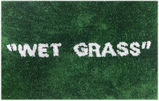 Wet Grass Rug Green Grass Classic Handmade Flocked Large Carpet Hypebeast Decor Parlor Bedroom Playroom Artistic Premium Floor Mat (50x80cm(1.6x2.6ft))