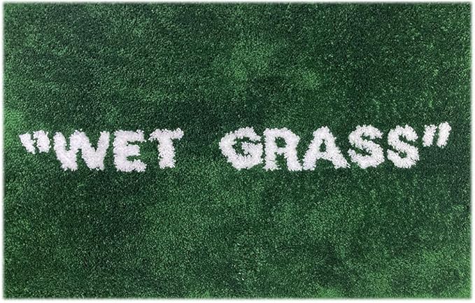 Wet Grass Rug Green Grass Classic Handmade Flocked Large Carpet Hypebeast Decor Parlor Bedroom Playroom Artistic Premium Floor Mat (133x195cm(4.4x6.4ft))