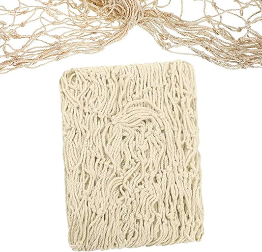 Natural Fishing Net Décor 79 Inch Beach Theme Decor for Party Home Bedroom Wall Hanging Fish Net Decorations (Beige-No Shells)