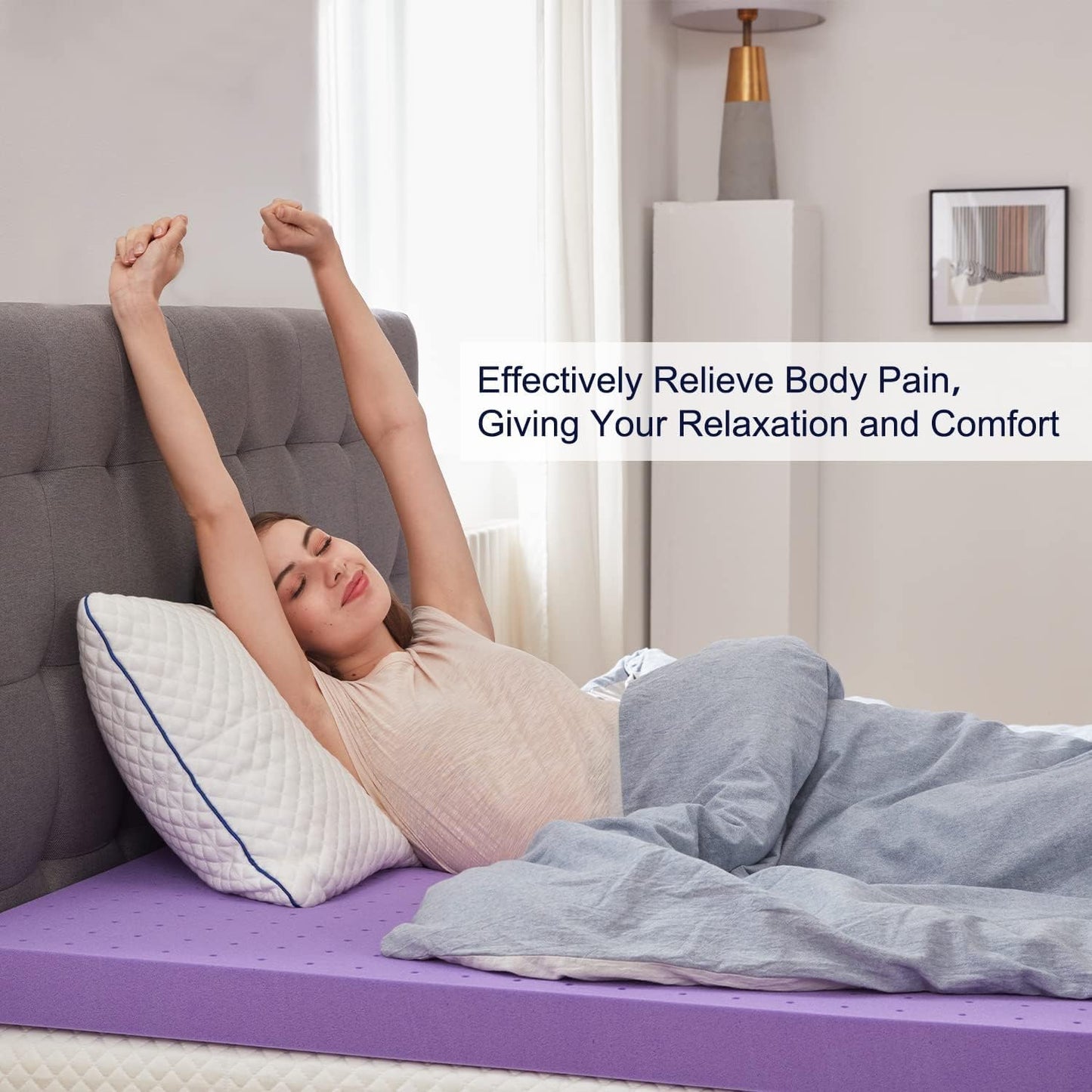 SINWEEK 1.5 Inch Gel Memory Foam Mattress Topper Ventilated Soft Pressure Relieve Mattress Pad, Breathable Bed Topper, CertiPUR-US Certified, Twin Size