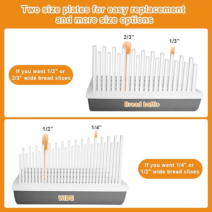 Jumeihui Bread Slicer For Homemade Bread,Bread Slicer Guide For Width Is Adjustable And Replaced,Bread Loaf Slicer With Crumb Tray,Suitability For Homemade Bread, Bagels, Cakes