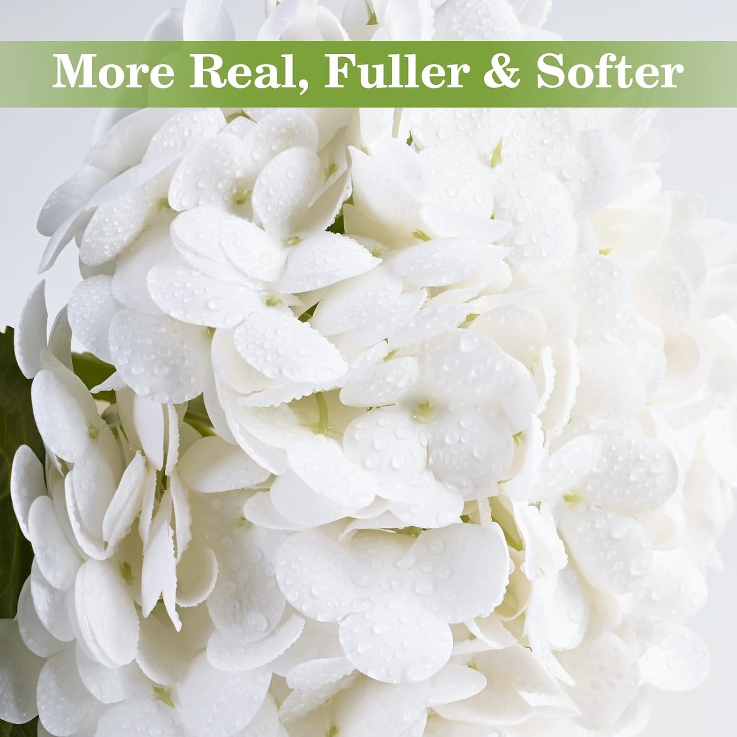 Artflower 4Pcs Real Touch Hydrangea Artificial Flowers, 22.5'' White Full Latex Faux Hydrangea Flowers for Home Floral Arrangements Wedding Bouquets Kitchen Table Centerpiece Decorations