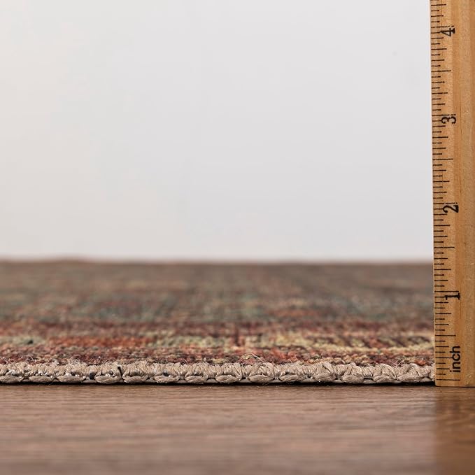 Keen Home Design 8x10 Rug - Machine Washable Area Rug with Non-Slip Backing, Ideal for Living Room, Dining Room, Bedroom - Vintage, Easy Clean, Durable, Low Pile Rug - (8' x 10')