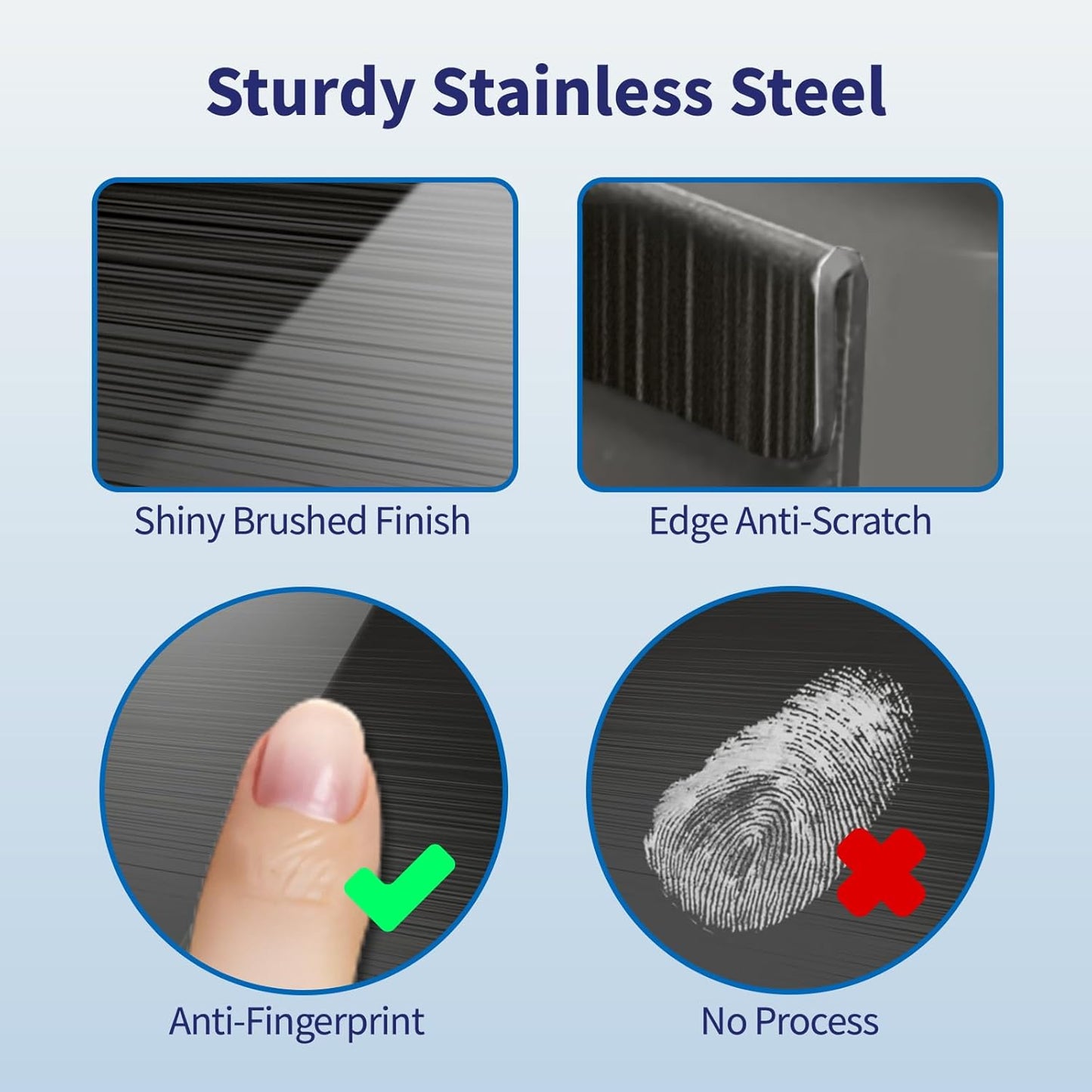 IIIOIIIA Stove Top Magnetic Shelf for Kitchen Organization, 30" Magnetic Spice Rack Over The Stove, 4" Deep Spice Organizer with Border All Around, Brushed Stainless, Black