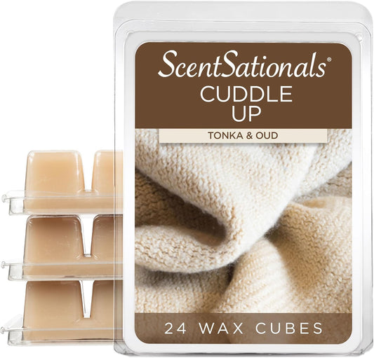 Scentsationals Wax Melts, Wax Cubes Strong Scent - Cuddle Up - Long Lasting Scented for Warmer, 10oz (24-Cubes)
