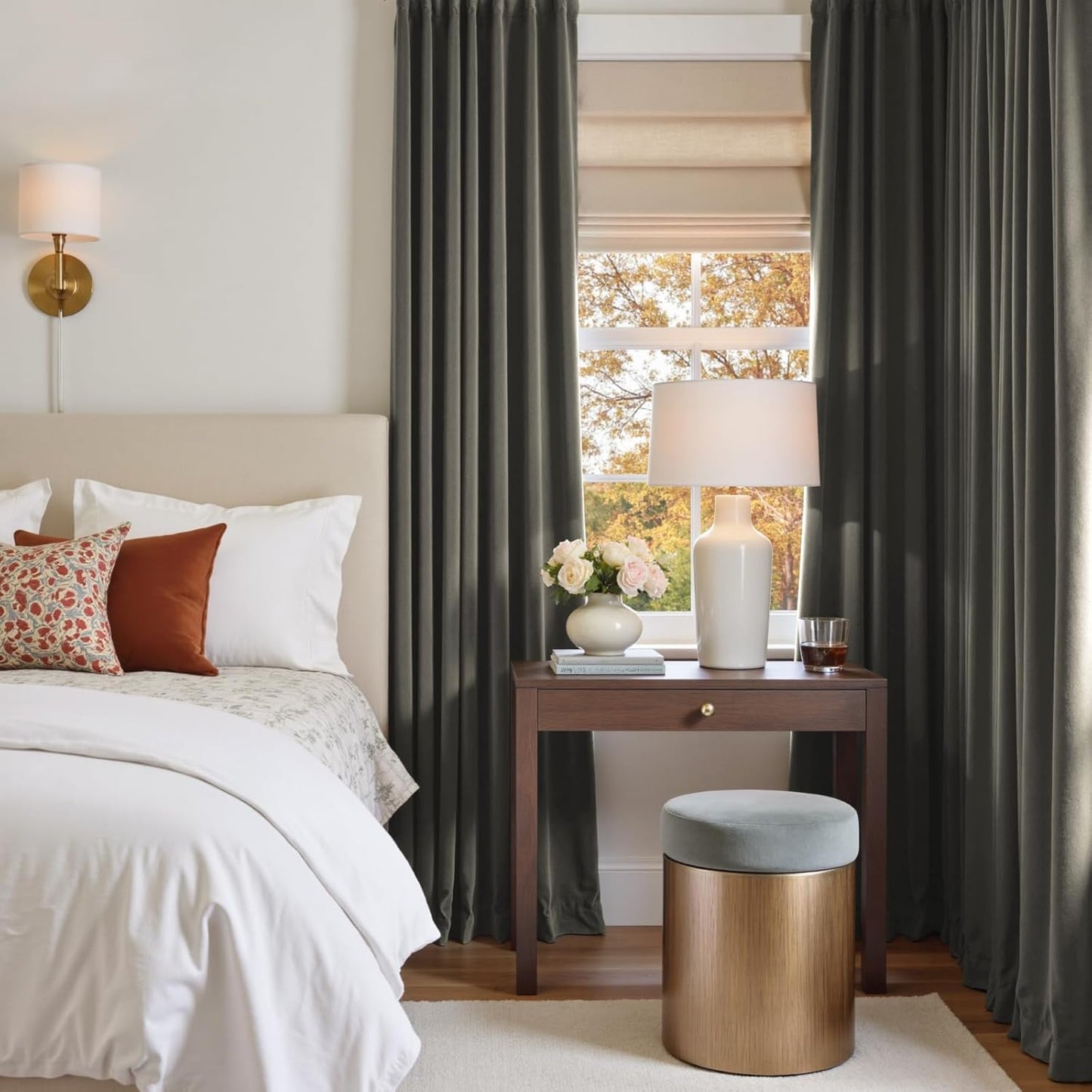 Lazzzy Grey Velvet Curtains 108 Inch Length Thermal Insulated Curtain Drapes for Bedroom Living Room Darkening Rod Pocket 2 Panels, W42 x L108