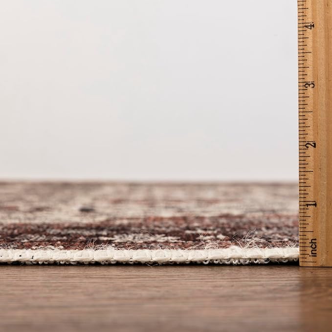 Keen Home Design 9x12 Rug - Machine Washable Area Rug with Non-Slip Backing, Ideal for Living Room, Dining Room, Bedroom - Vintage, Easy Clean, Durable, Low Pile - (9' x 12')