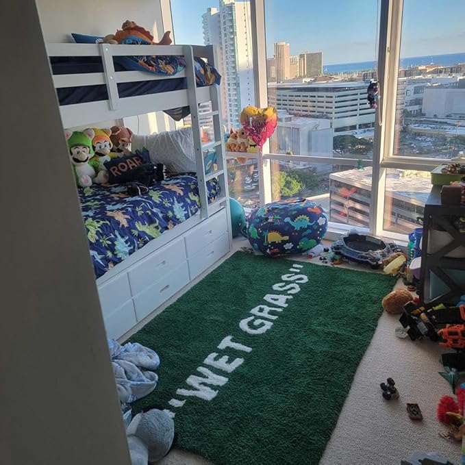Wet Grass Rug Green Grass Classic Handmade Flocked Large Carpet Hypebeast Decor Parlor Bedroom Playroom Artistic Premium Floor Mat (120x160cm(3.9x5.2ft))