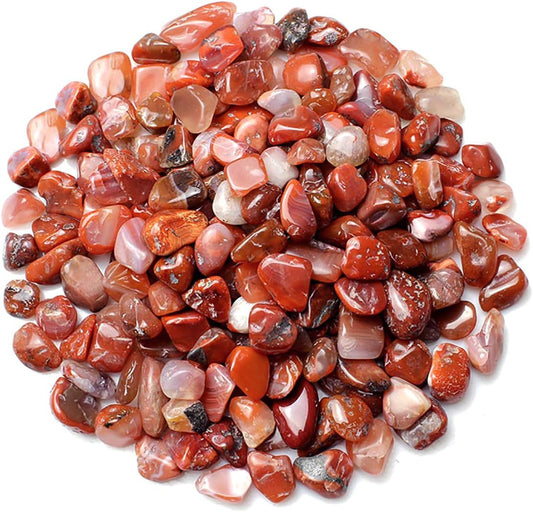WAYBER Decorative Stones, 2 Lbs/920g (Fill 1.8 Cups) Natural Red Agate Pebbles Irregular Crystal Rock Gravel for Aquarium Turtle Tank Decoration/Succulent Plant Landscape/Flowerpot Vase Ornament