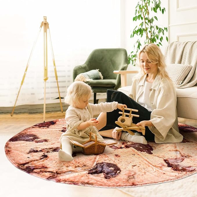 Vessia Giant Cookie Blanket, Realistic Funny Food Blanket for Adults and Kids, 300GSM Soft Chocolate Cookies Throw for Couch, Sofa, Bed, Fun Round Home Decor for All Seasons 60 inches