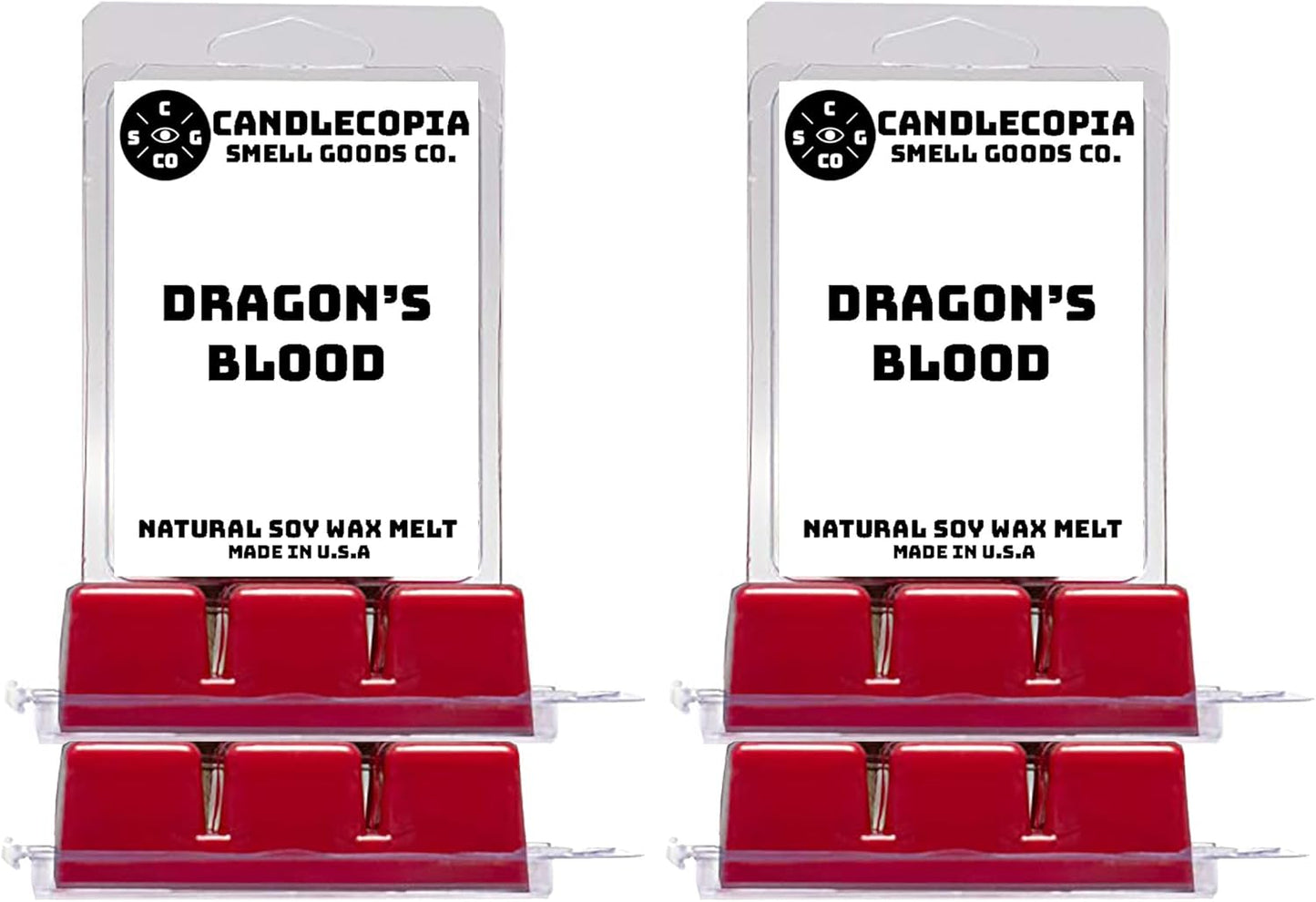 Dragon's Blood Strongly Scented Hand Poured Vegan Wax Melts, 36 Scented Wax Cubes, 19.2 Ounces in 6 x 6-Packs