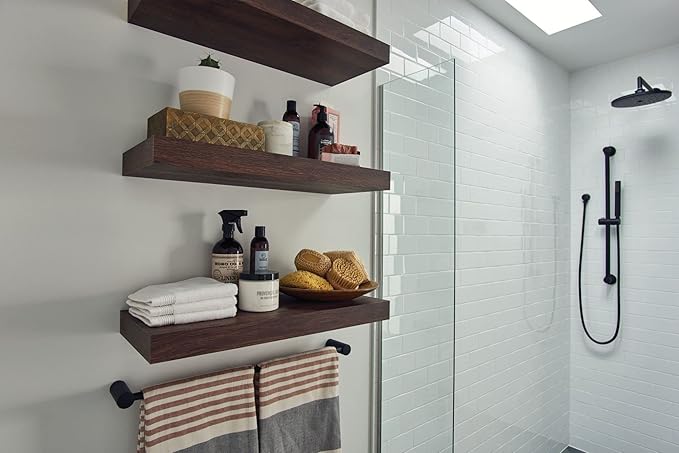 Moen Align Matte Black 24 in. Modern Towel Bar, Wall Mounted Towel Hanger, YB0424BL