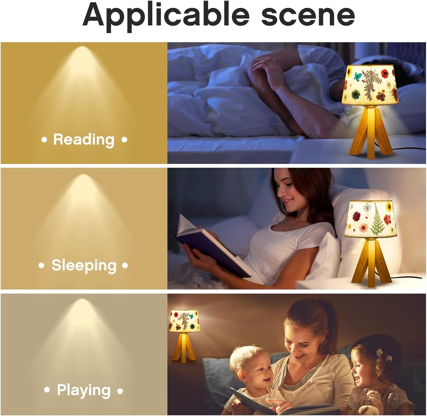 Hortsun Pressed Floral Lamp Bedside Vintage Flower Desk Lamp for Bedroom Living Room, Dorm, Home, Office Decor(1 Pcs,Triangle Style)