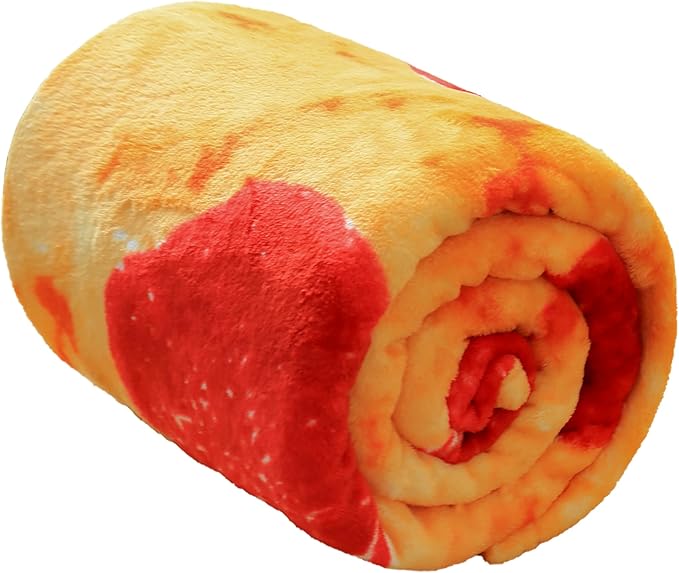 Vessia Pizza Printed Throw Blanket, Realistic Funny Round Food Blanket for Adults and Kids, 300GSM Soft Novelty Pepperoni Pizza Throw for Couch, Sofa, Bed, Fun Home Decor for All Seasons, 60 inches
