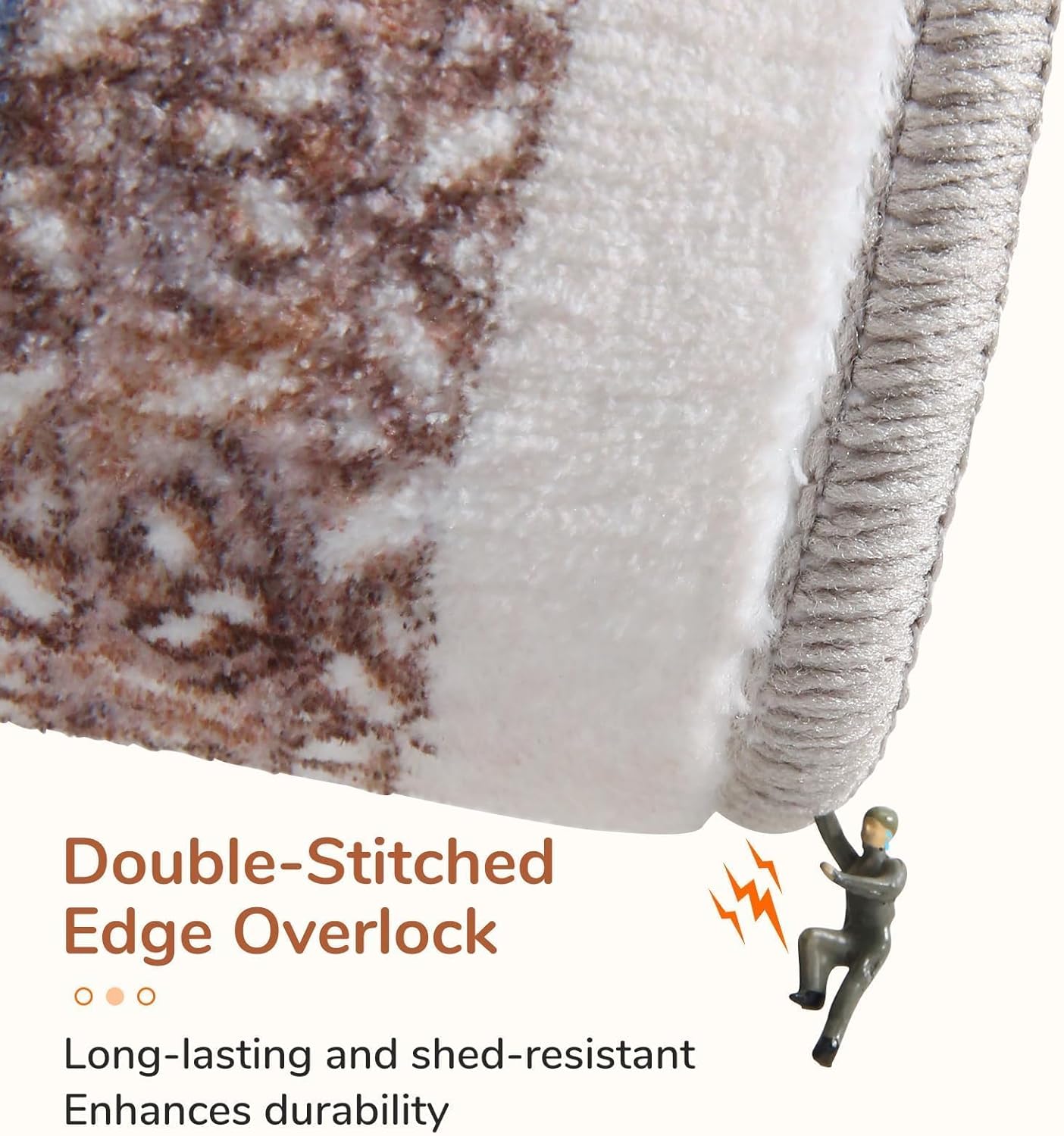 OPPODREAM Soft Entryway Rug 2x10, 2x10 Rug Runner, Washable Hallways Carpet 2 x 10 with Non Slip Backing, Low-Pile Bedside Carpet 2 x 10, Long, Faux Cashmere, Navy Blue & Red & Cream