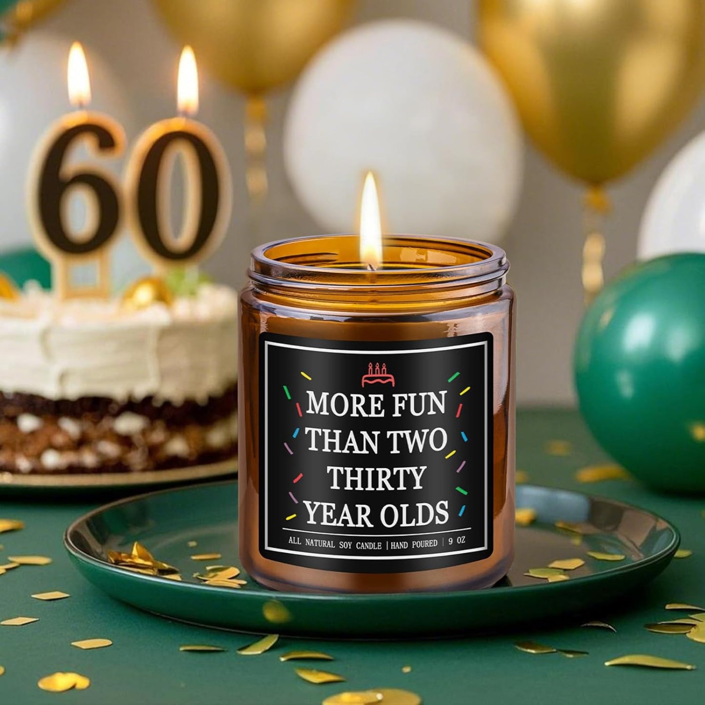 Homsolver 60th Birthday Gifts for Men Women, 9OZ Lavender Scent 1965 60th Birthday Candle for Him Her, Mom, Dad, Brother, Sister, Happy Birthday Decorations Candles with 50+ Hours Burn Time, Handmade