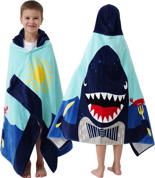 Kids Bath Towels, Kids Towel Girls Boys Hooded Beach,Bathroom,Pool Swim Towels 30 × 50 INCH Large Size Ultra Absorbent Cute Cartoon Animal Full Vitality 100% Cotton Wearable Wrap for Child