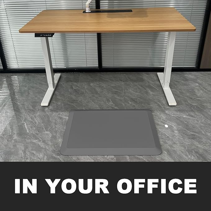 1" Extra Thick Anti Fatigue Floor Mat 60" L x 17" W,Kitchen Mat, Standing Desk Mat,140D Advanced PU Foam Ergonomic Comfort at Home, Office, Garage, Sink (Charcoal)