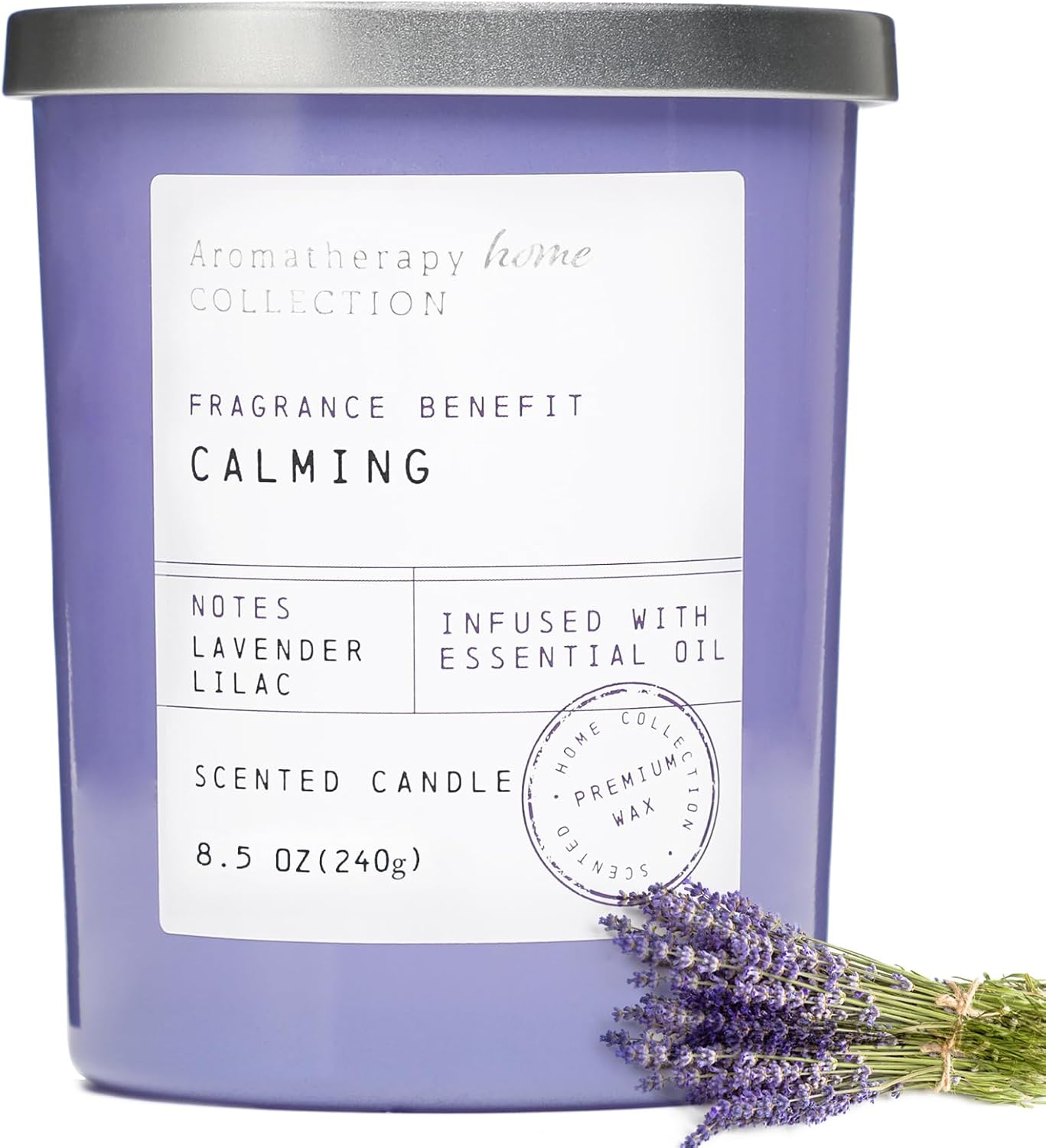 Lavender Candle, Lavender & Lilac Scented Candles,Soy Wax Purple Candles for Spring Home Scented,Candle Gift for Women Men,8.5oz