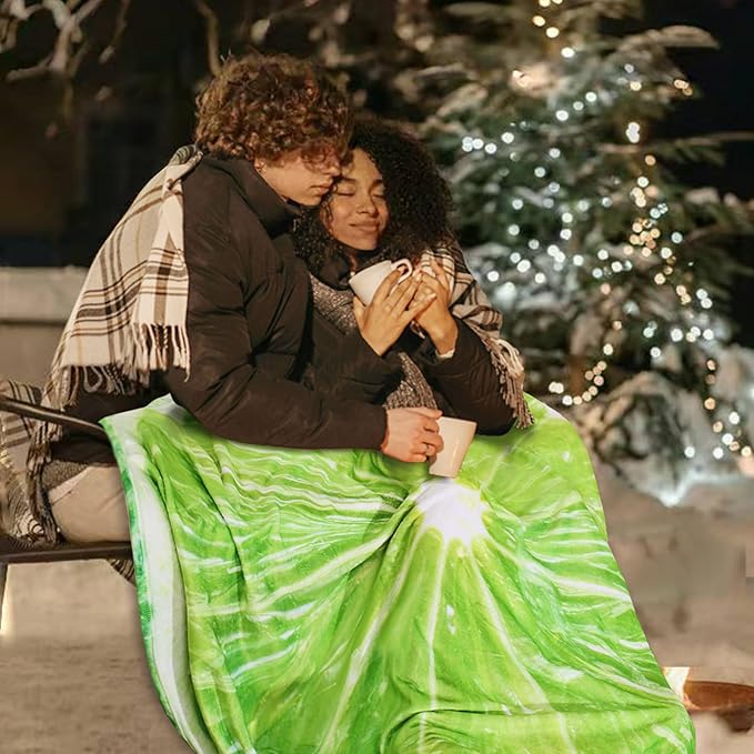 Vessia Lime Throw Blanket, Realistic Funny Food Blanket for Adults and Kids, 300GSM Soft Throw for Couch, Sofa, Bed, Fun Home Decor for All Seasons, 60 inches