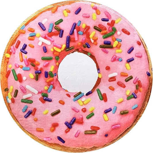 Vessia Pink Donuts Printed Throw Blanket, Realistic Funny Food Blanket for Adults and Kids, 300GSM Soft Giant Donuts Throw for Couch, Sofa, Bed, Fun Decor for All Seasons, 71 inches