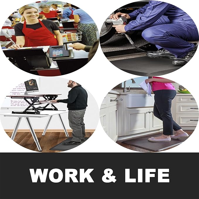 1" Extra Thick Anti Fatigue Floor Mat,Kitchen Mat, Standing Desk Mat – Comfort at Home, Office, Garage - Advanced PU Foam - NOT PVC (Black, 40" L x 20" W)