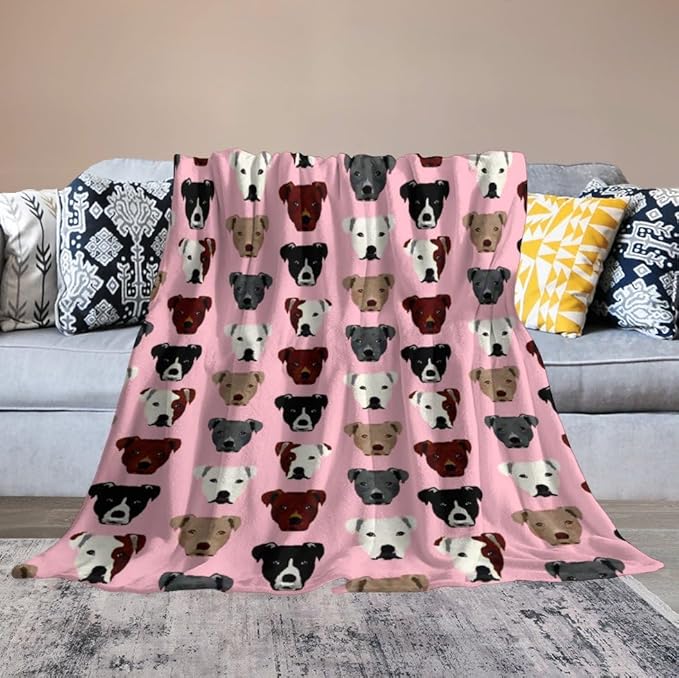 Throw Blanket for Teens Boys Girls and Adults Soft Warm Cozy Funny Midweight Food Flannel Blankets for Couch Sofa Bed Camping Travel Home Decor 50" X 60" (Dog, Custom)