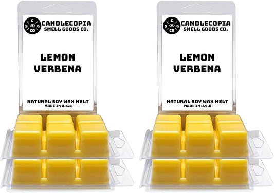 Lemon Verbena Strongly Scented Hand Poured Vegan Wax Melts, 36 Scented Wax Cubes, 19.2 Ounces in 6 x 6-Packs