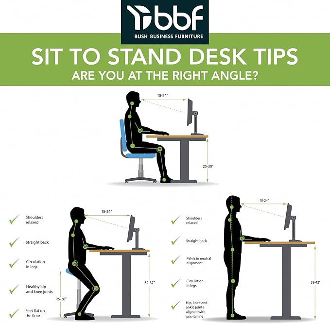 Bush Business Furniture 60-inch Electric Height Adjustable Standing Desk, Ergonomic Sit-Stand Computer Table for Home and Professional Office, Move 40 Series, Black Walnut with Black Base