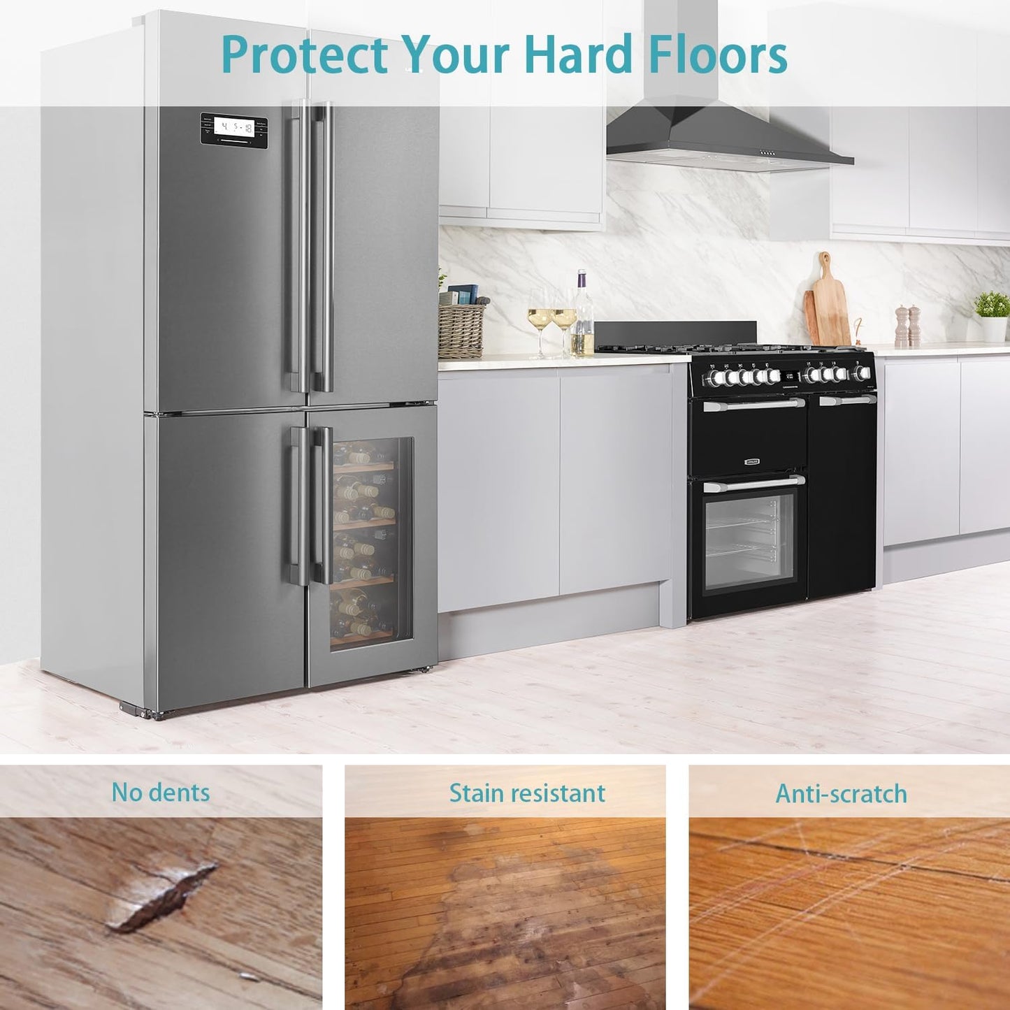Refrigerator Mat, Clear Anti-Slip PVC Floor Protector, 2mm Thickness Scratch-Resistant Floor Mat