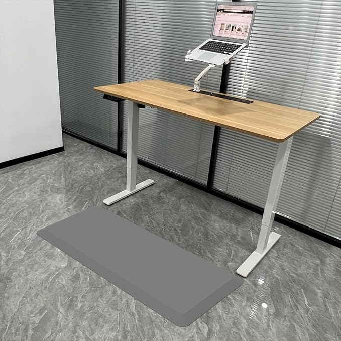 1" Extra Thick Anti Fatigue Floor Mat 20" W x 30" L,Kitchen Mat, Standing Desk Mat,140D Advanced PU Foam Ergonomic Comfort at Home, Office, Garage, Sink (Gray)