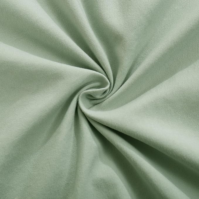 Merryword Green Pillow Shams Green and White Reversible King Pillowcases Cute Pillow Cover Set of 2 Soft Shabby Chic Ruffled Pillowcases 2 Pack (King (20''x36''), Green White)
