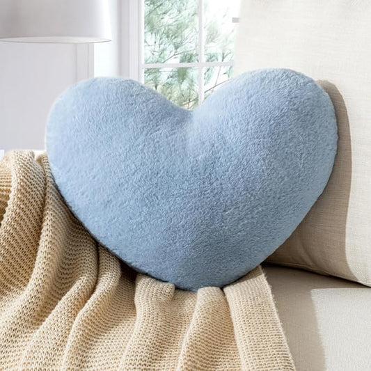 Heart Pillow Heart Shaped Throw Pillows Super Soft Faux Rabbit Fur Heart Throw Pillow Valentines Day Decorations Pillow,Wedding Decor, Women Girls Home Decoration